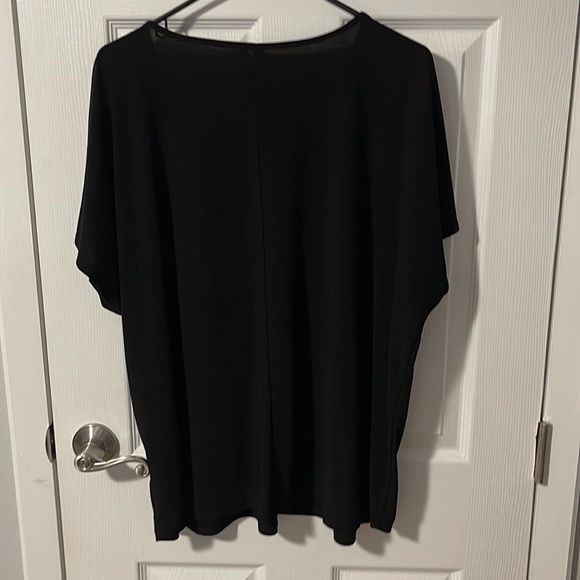 Love Scarlet - Women’s Black Blouse with Zipper - Picture 3 of 8